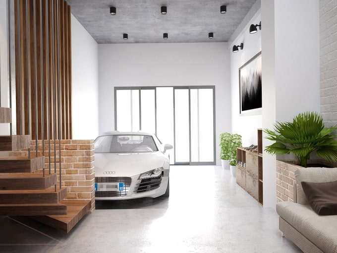 Gara để xe Tư vấn thiết kế nội thất nhà phố 1